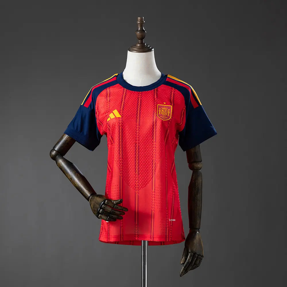 Camisa Feminina da Espanha 2026 Modelo Torcedora