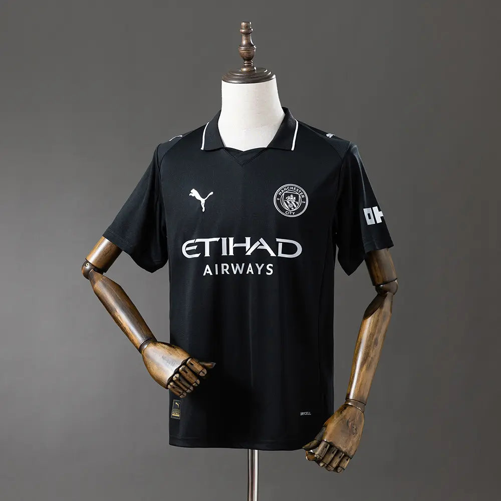 Camisa do Manchester City Away Preta 25/26 Modelo Torcedor